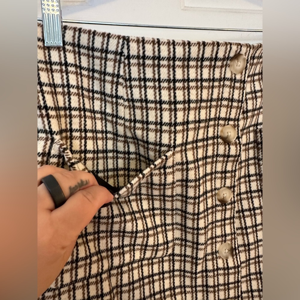 French Connection Plaid Button-Front Mini Skirt N… - image 2